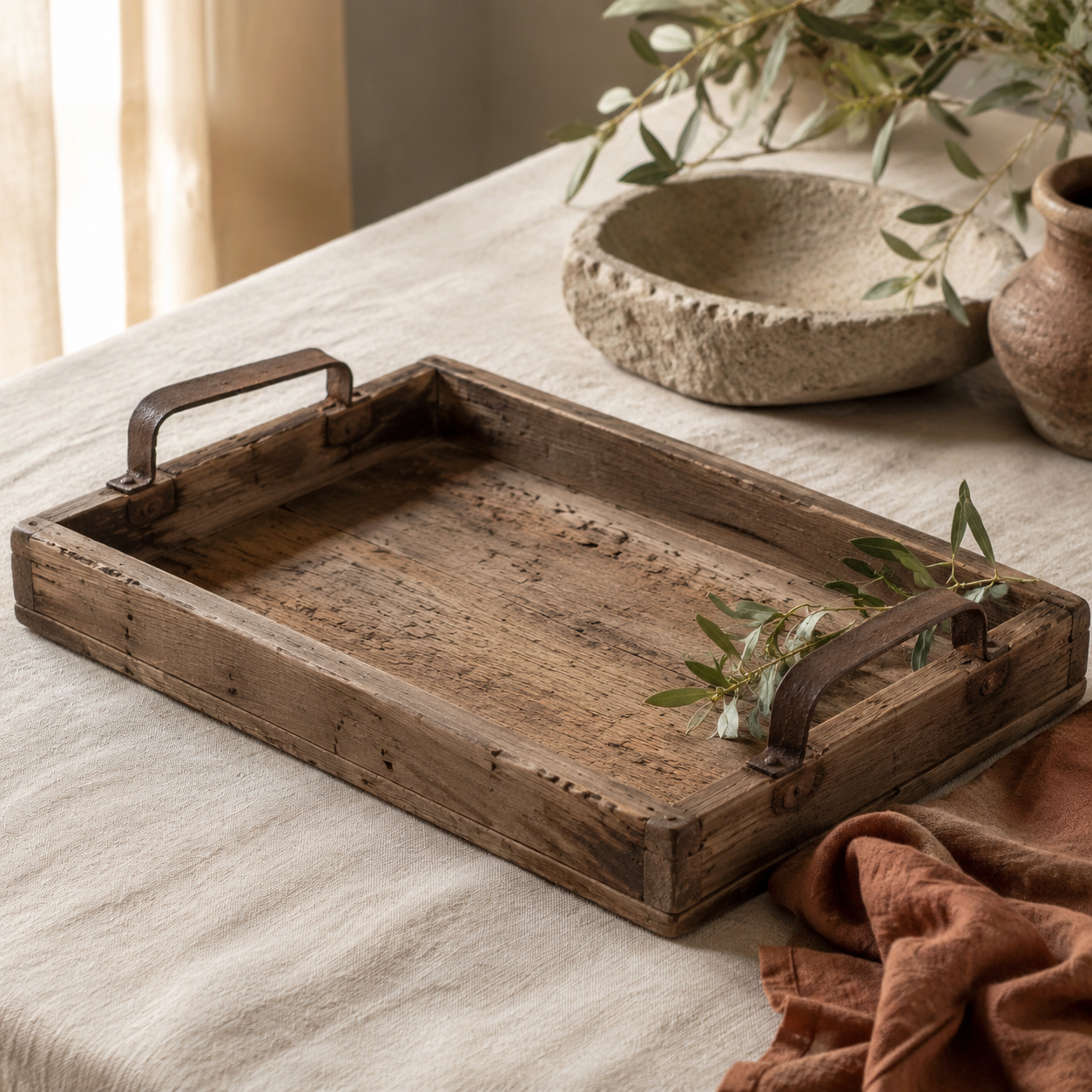 Reclaimed-Style Wood Tray